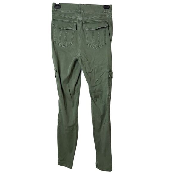 Spanx Pants Women Medium Green Stretch Twill Ankle Cargo Skinny Slim Leg Army - Picture 5 of 6